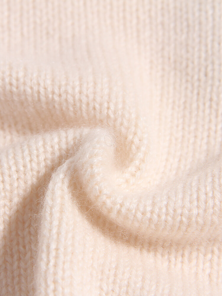 Kids Ivory Floral Embroidered Cable Knit Cashmere Sweater